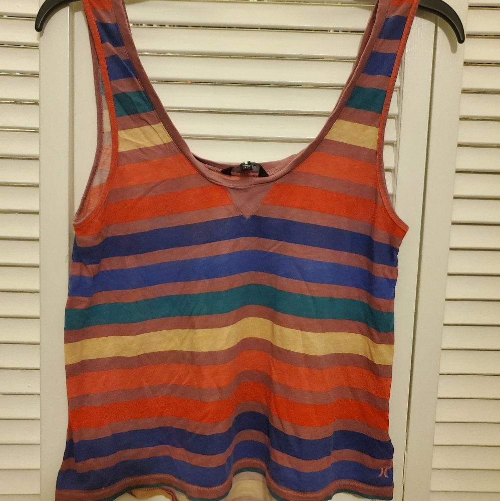 Hurley striped flowy tank top S